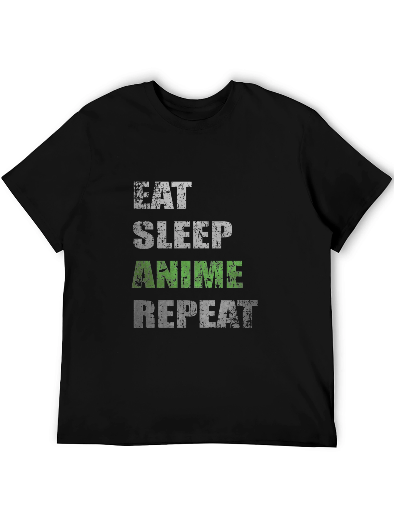 Eat Sleep Anime Repeat Black T-Shirt