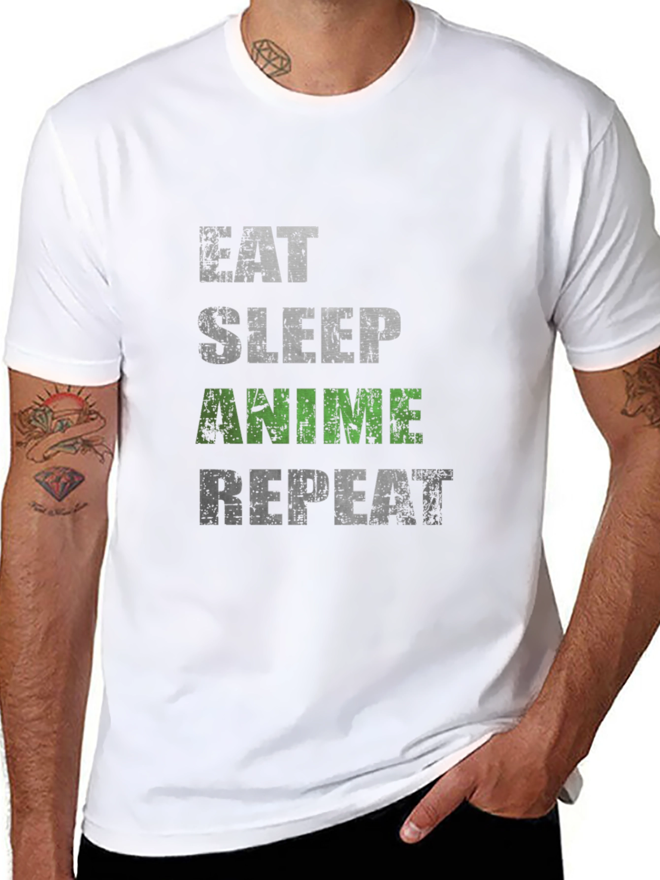 Eat Sleep Anime Repeat Black T-Shirt