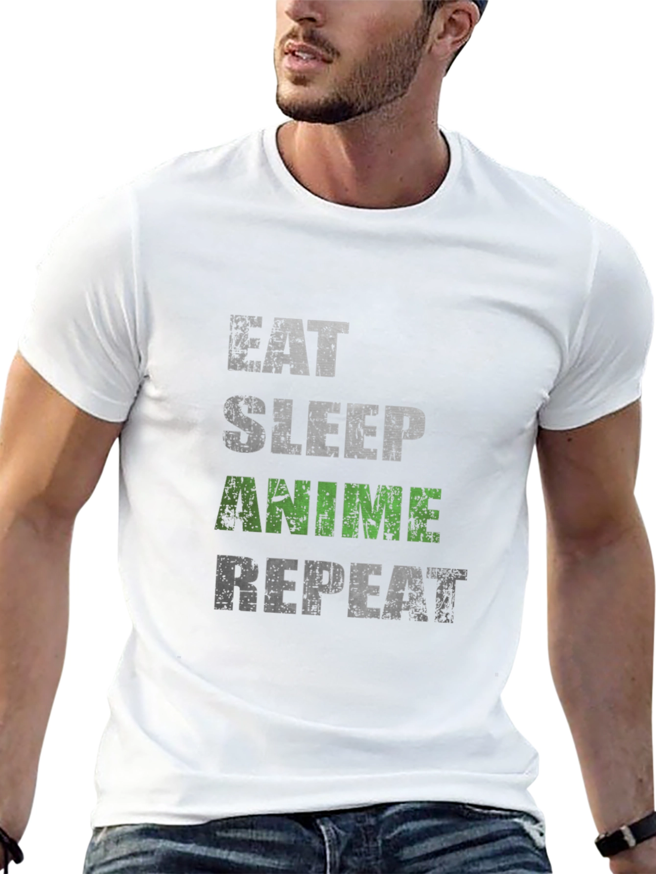 Eat Sleep Anime Repeat Black T-Shirt
