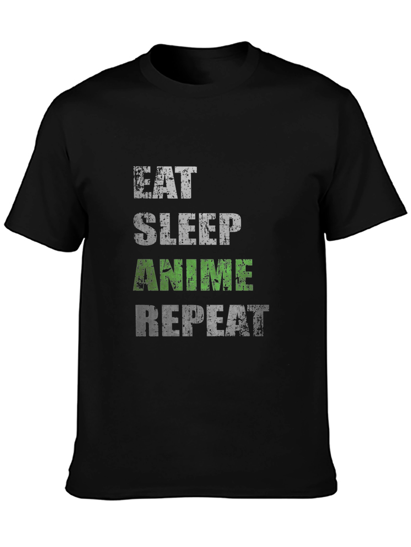 Eat Sleep Anime Repeat Black T-Shirt