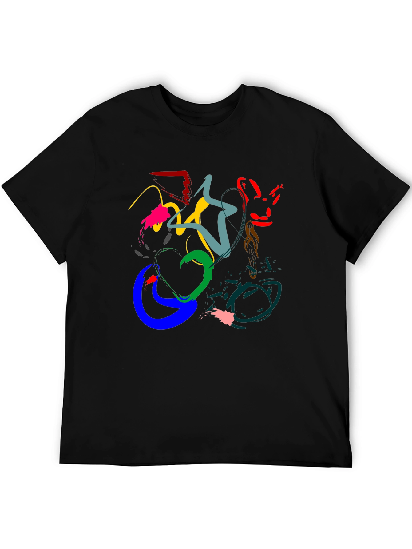Abstract Art Black T-Shirt - Modern Graphic Tee