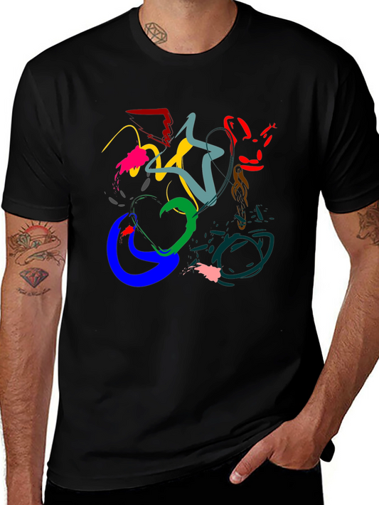 Abstract Art Black T-Shirt - Modern Graphic Tee
