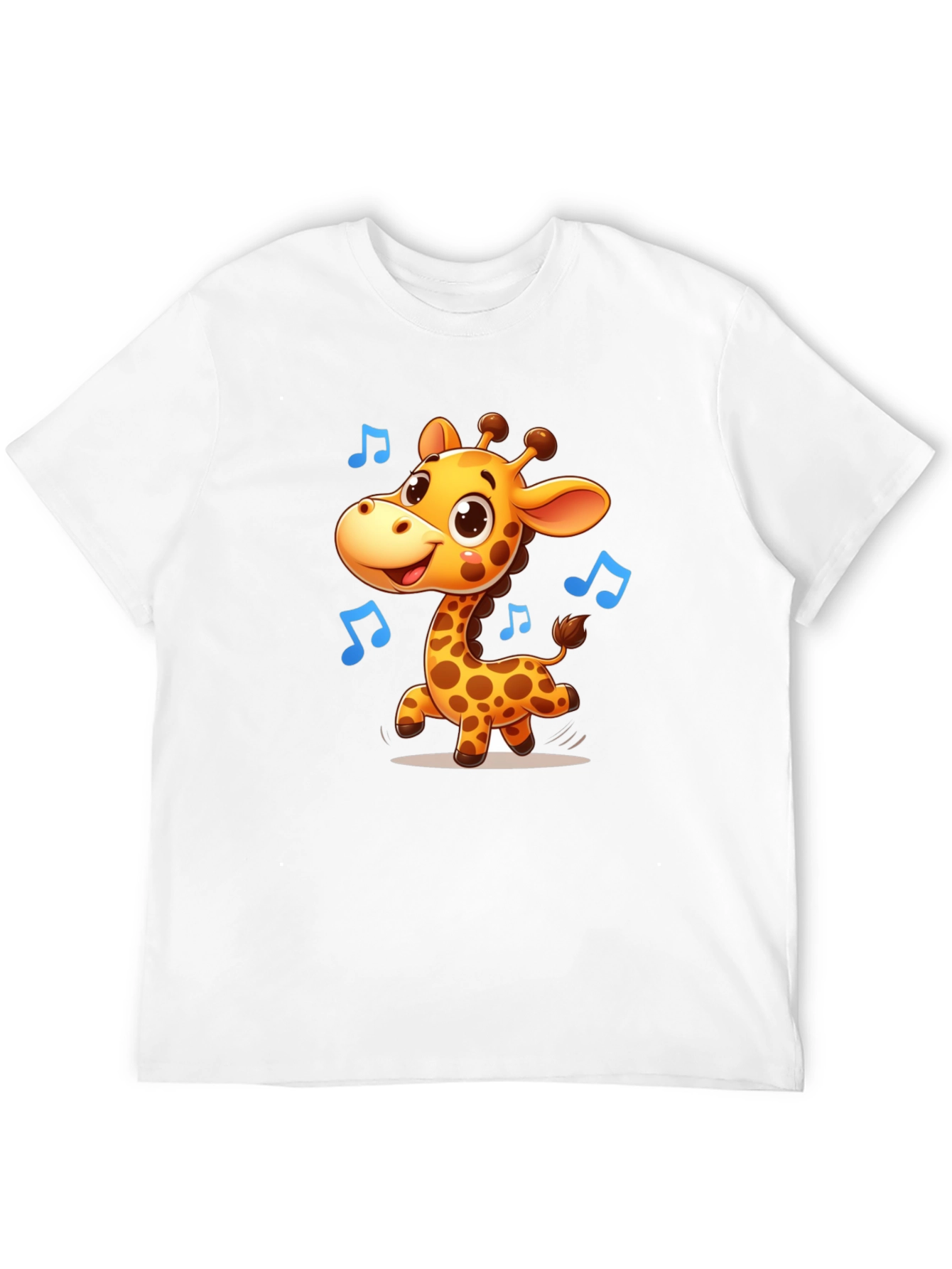 Cute Giraffe Music T-Shirt - Black