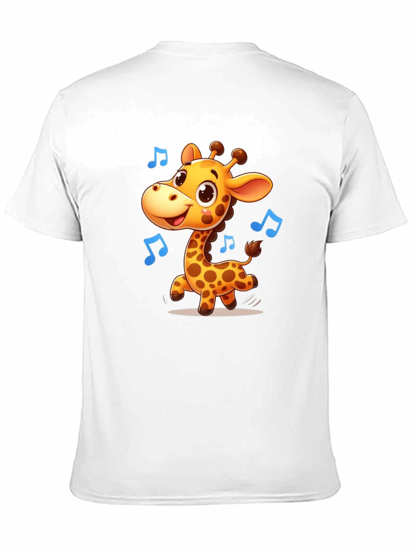 Cute Giraffe Music T-Shirt - Black