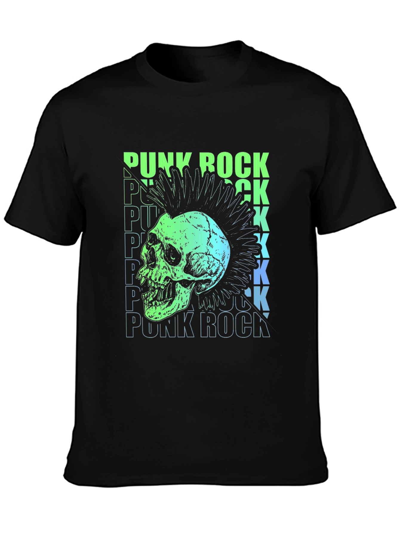 Punk Rock Skull Graphic T-Shirt