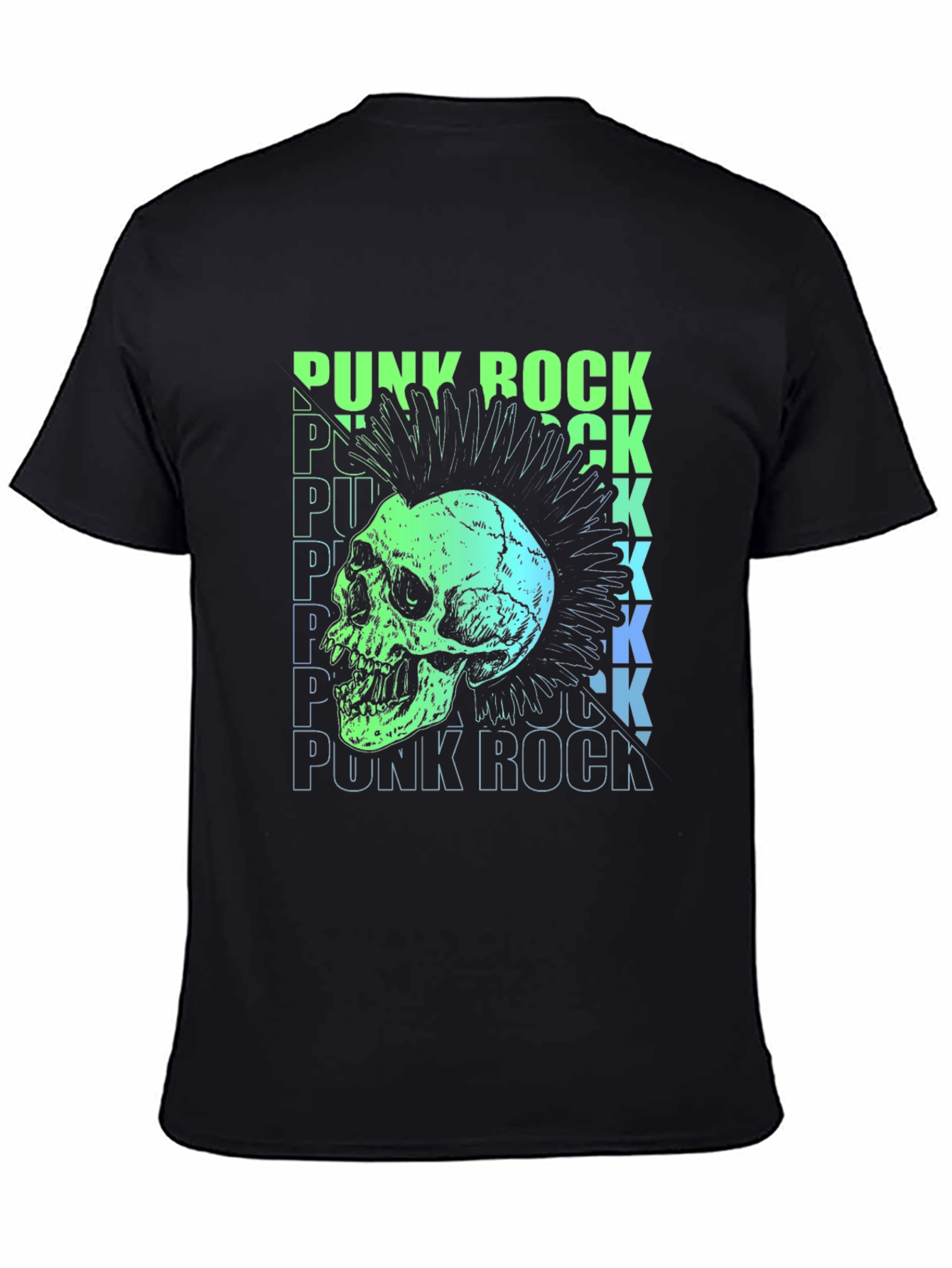 Punk Rock Skull Graphic T-Shirt