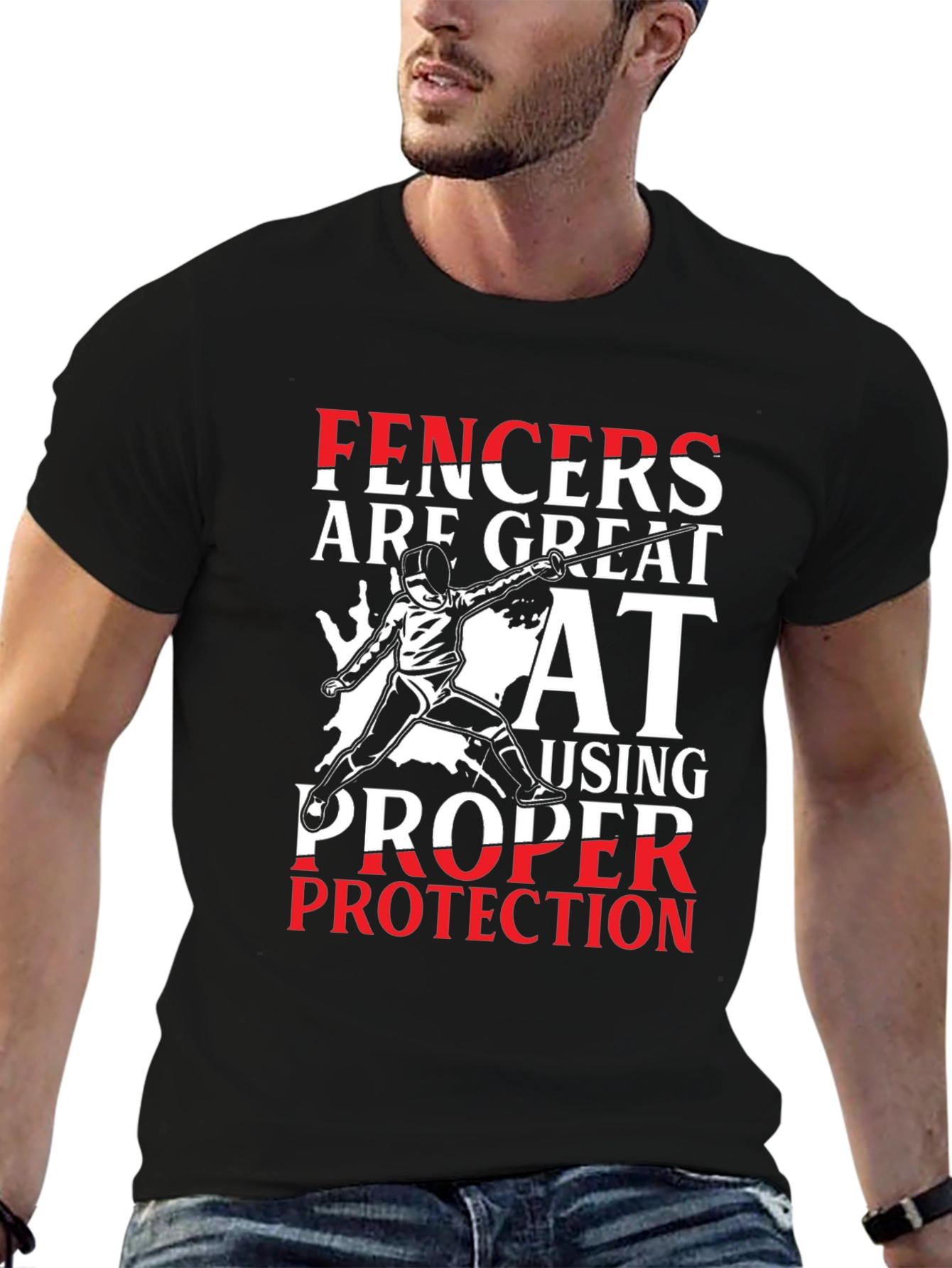 Fencers Great At Proper Protection Graphic Tee