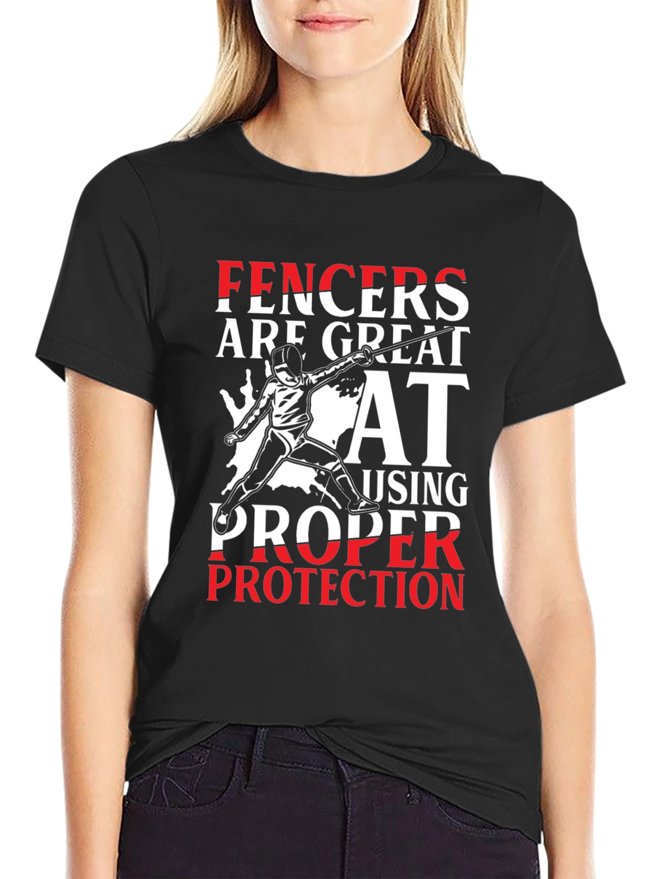 Fencers Great At Proper Protection Graphic Tee