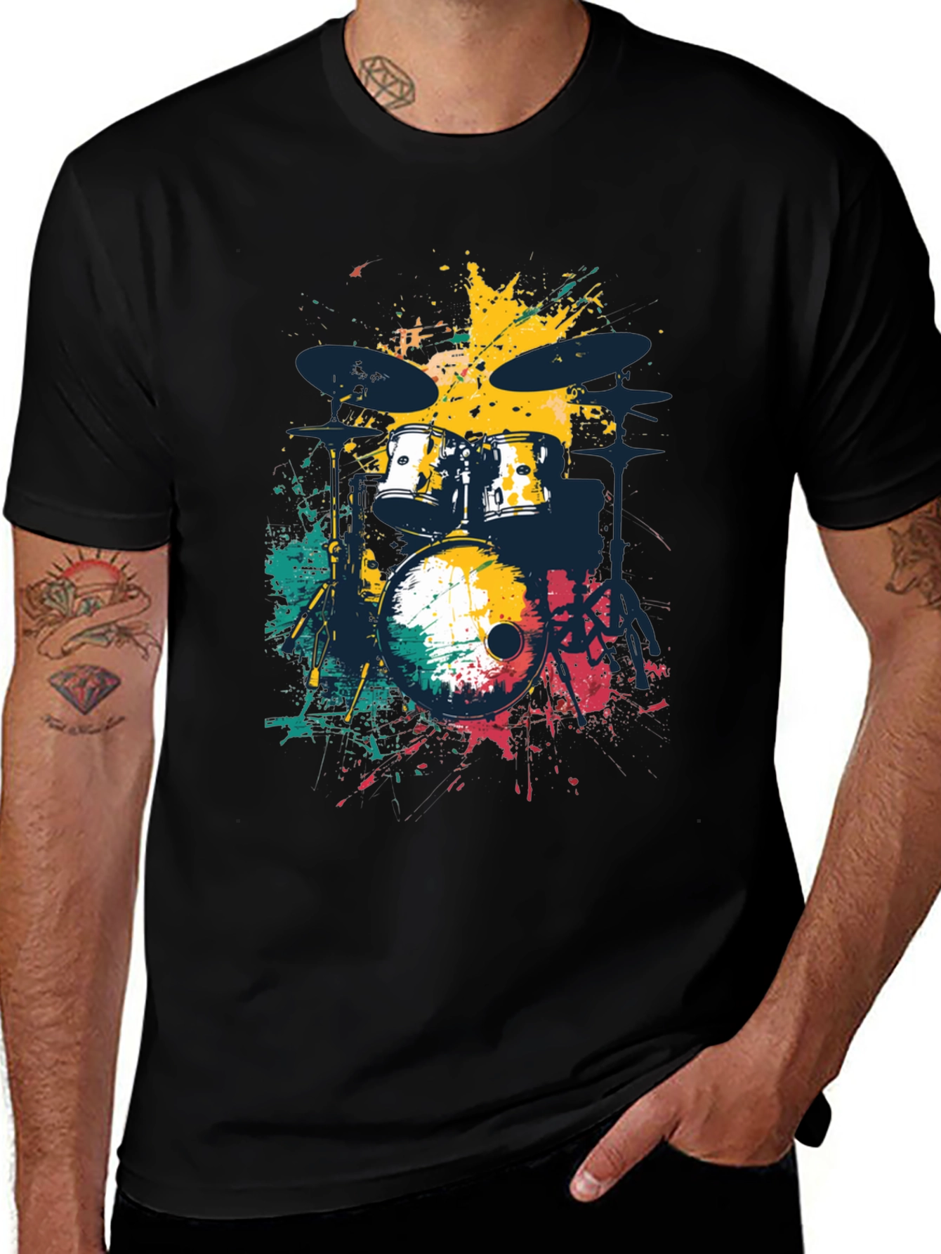 Abstract Drum Set Mens Graphic Tee