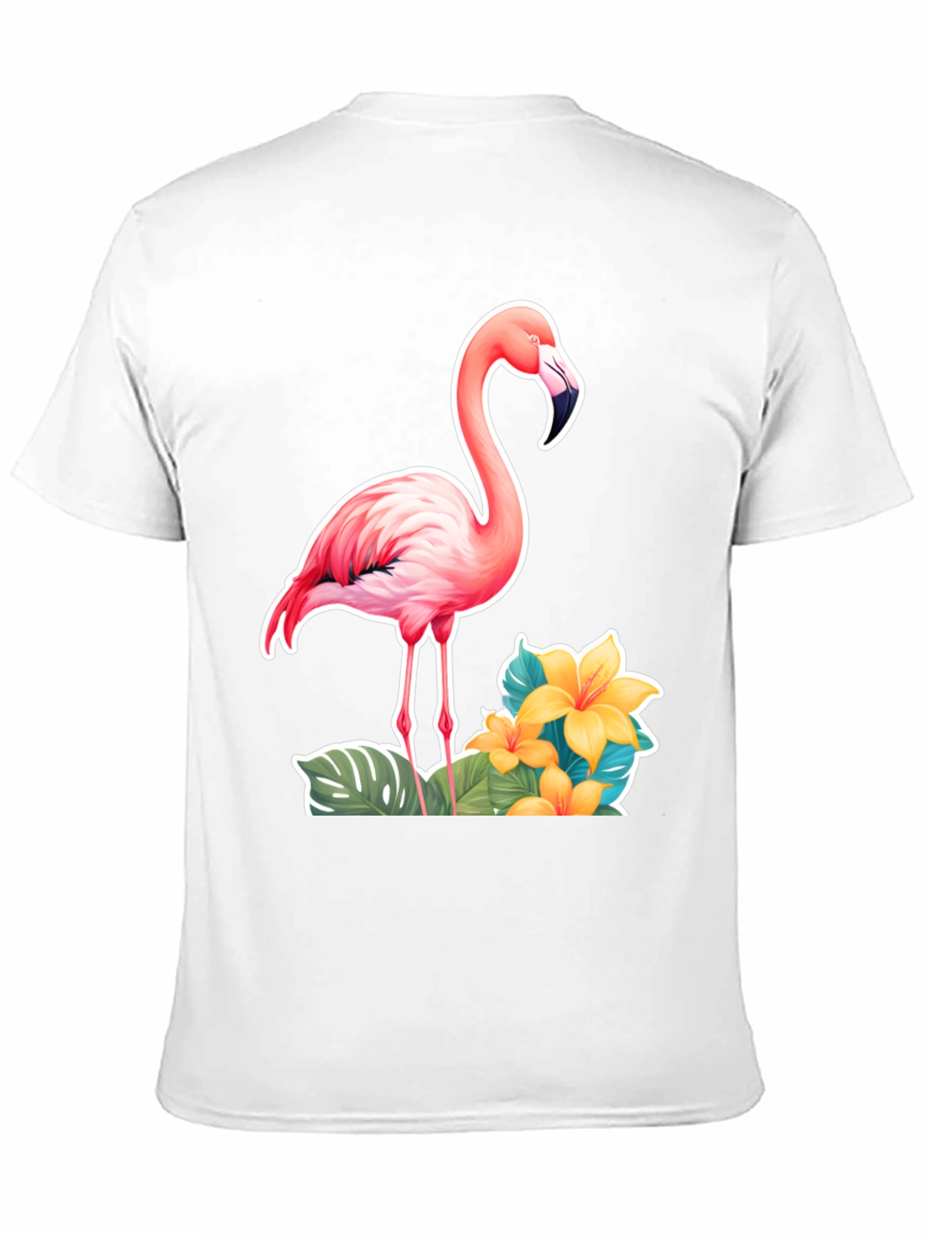 Tropical Flamingo T-Shirt - Black