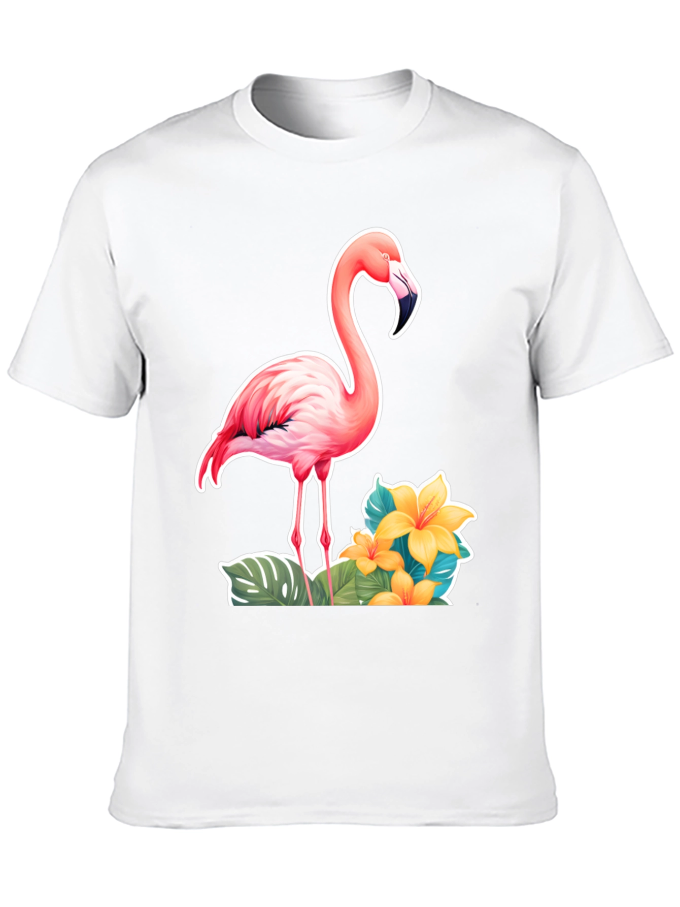 Tropical Flamingo T-Shirt - Black