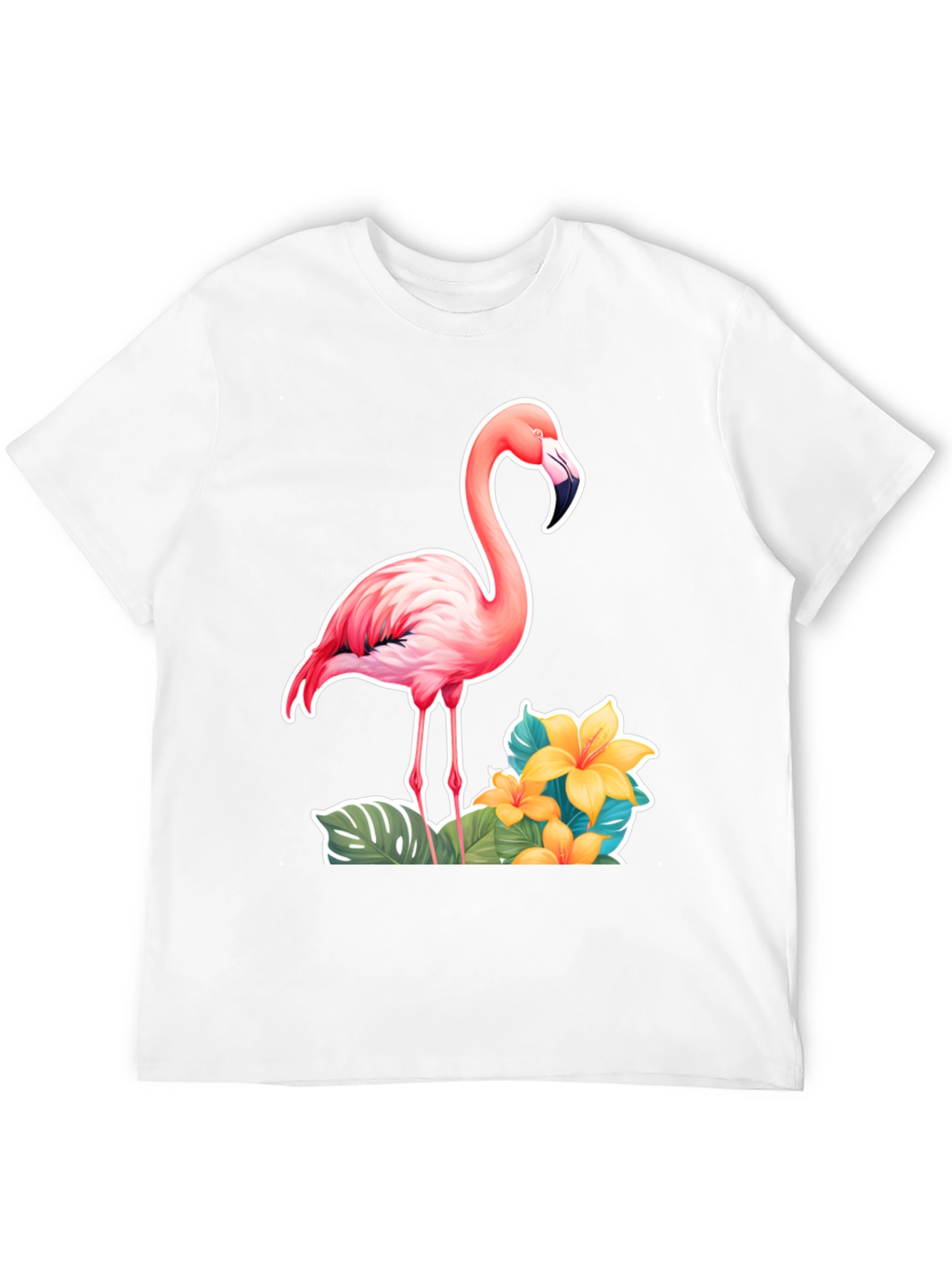 Tropical Flamingo T-Shirt - Black