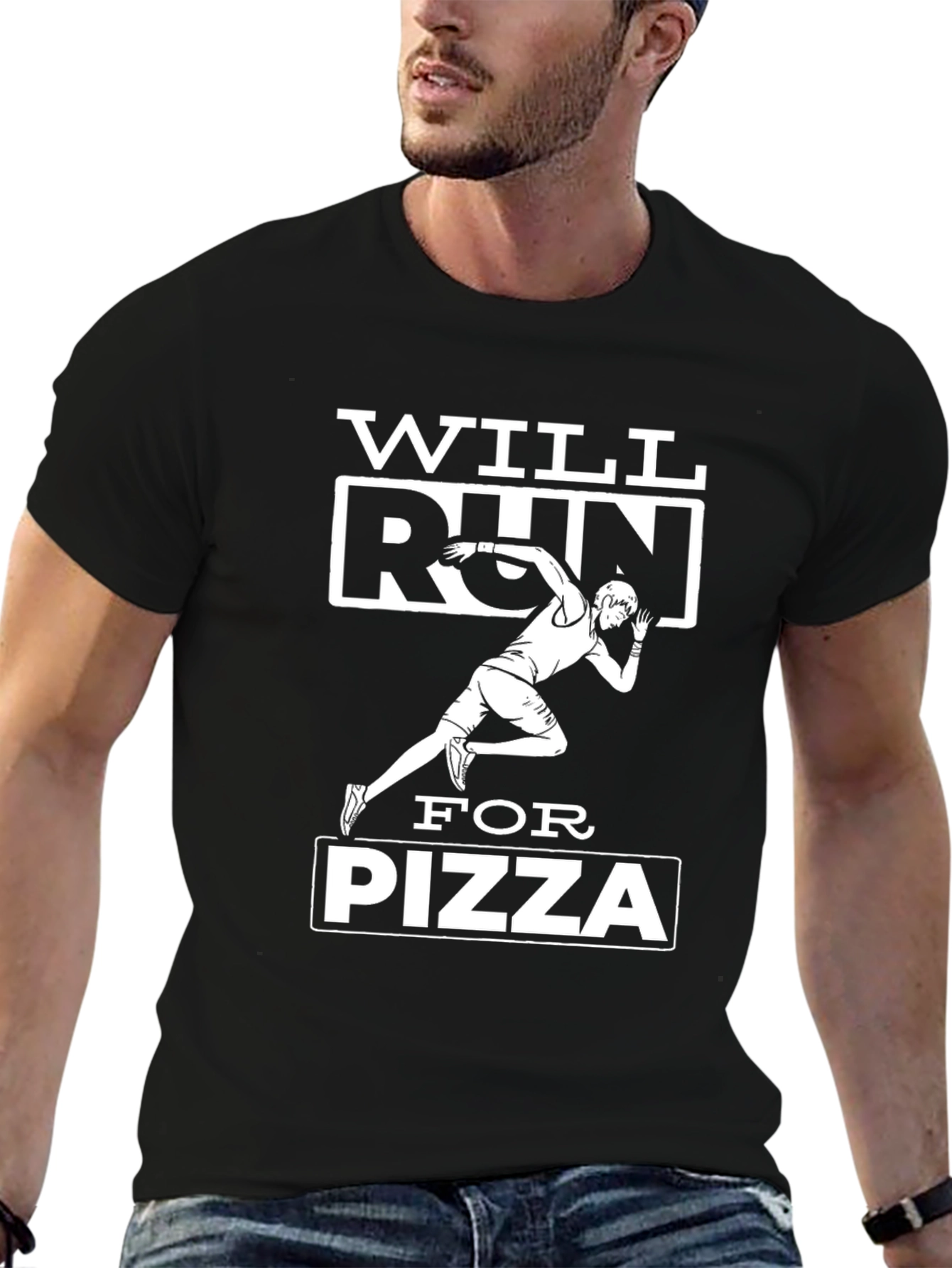 Will Run For Pizza Graphic Tee