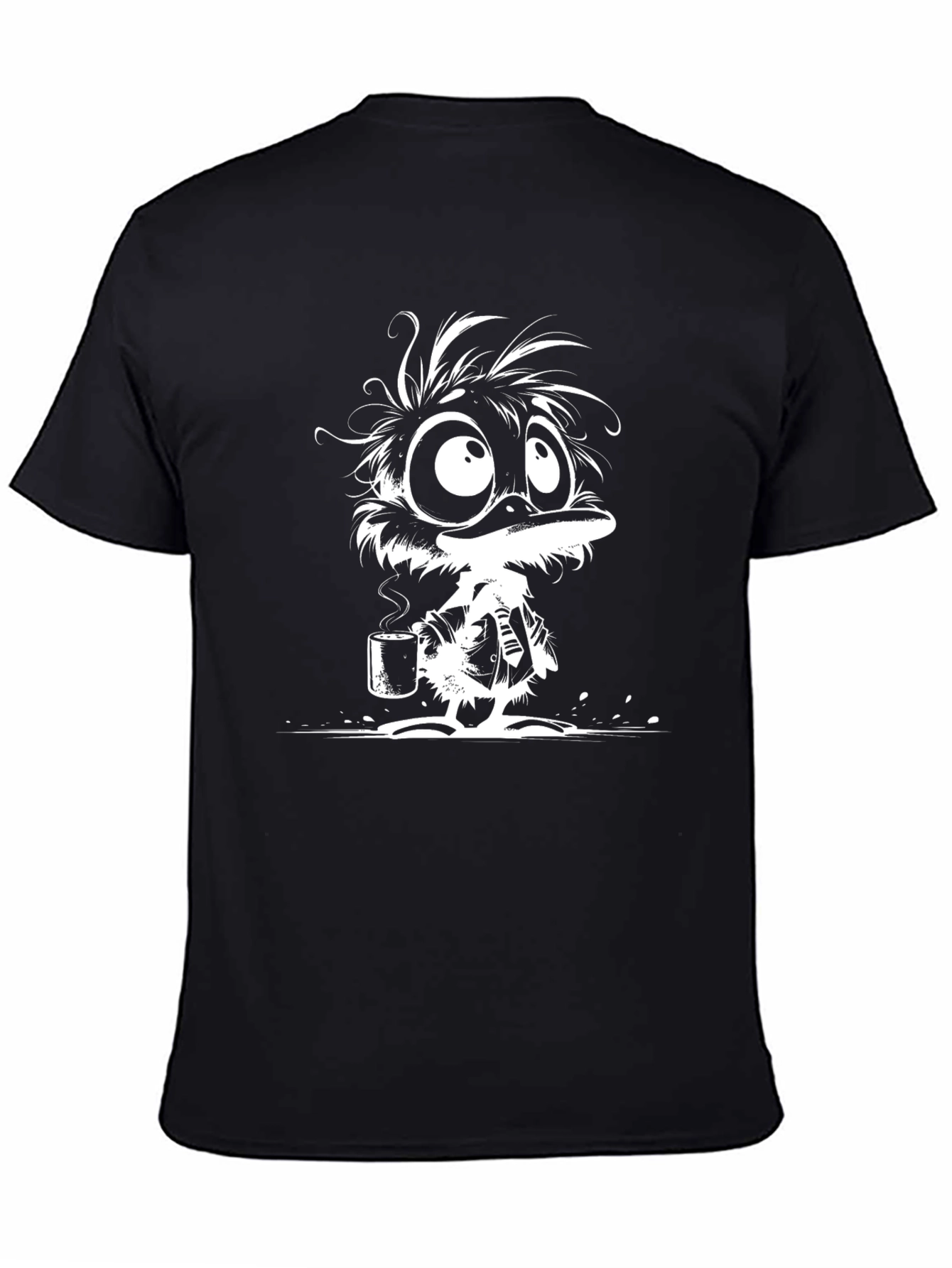 Cartoon Duck T-Shirt - Black Cotton Tee