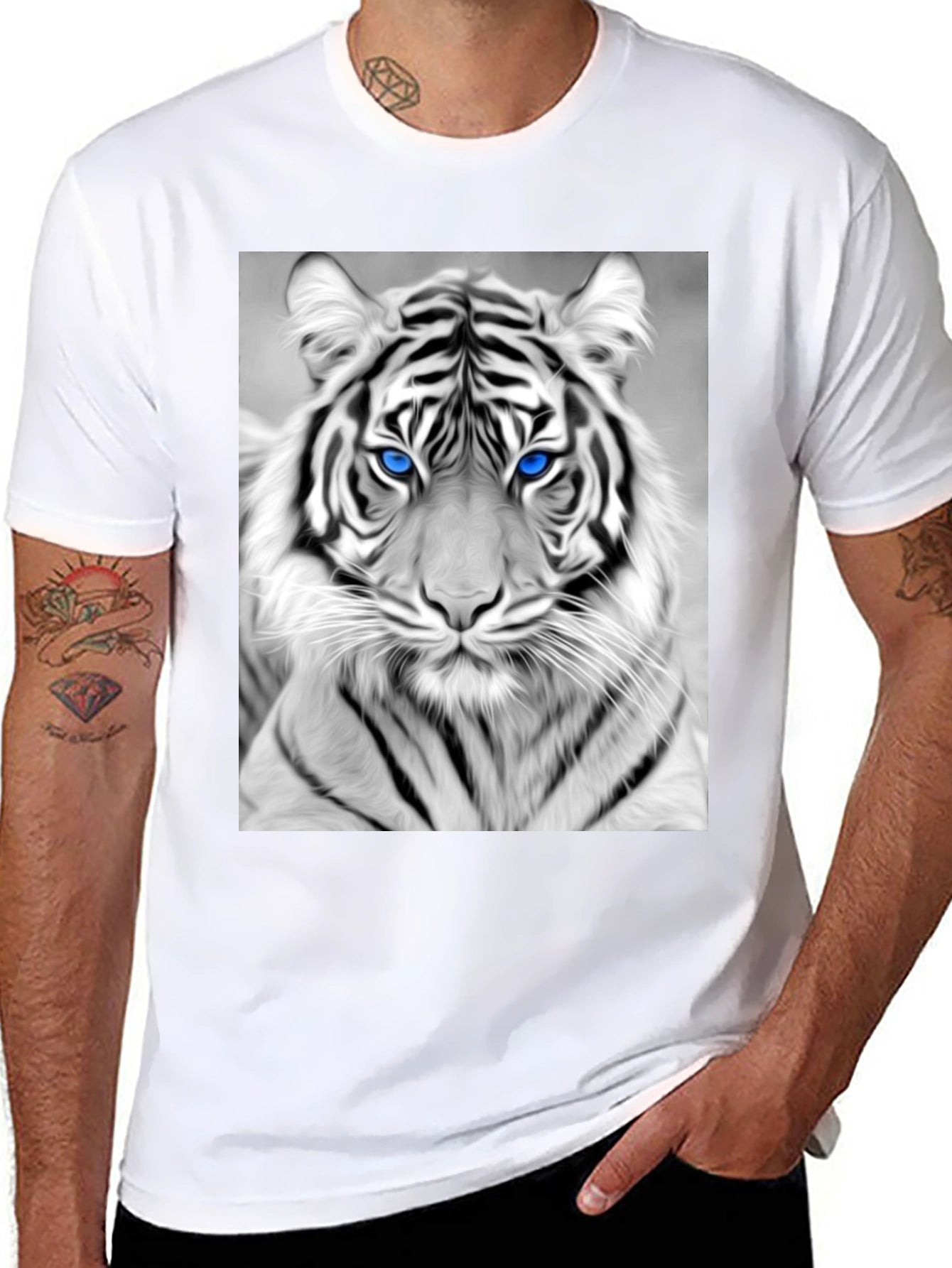 Tiger Graphic Tee - Black Cotton