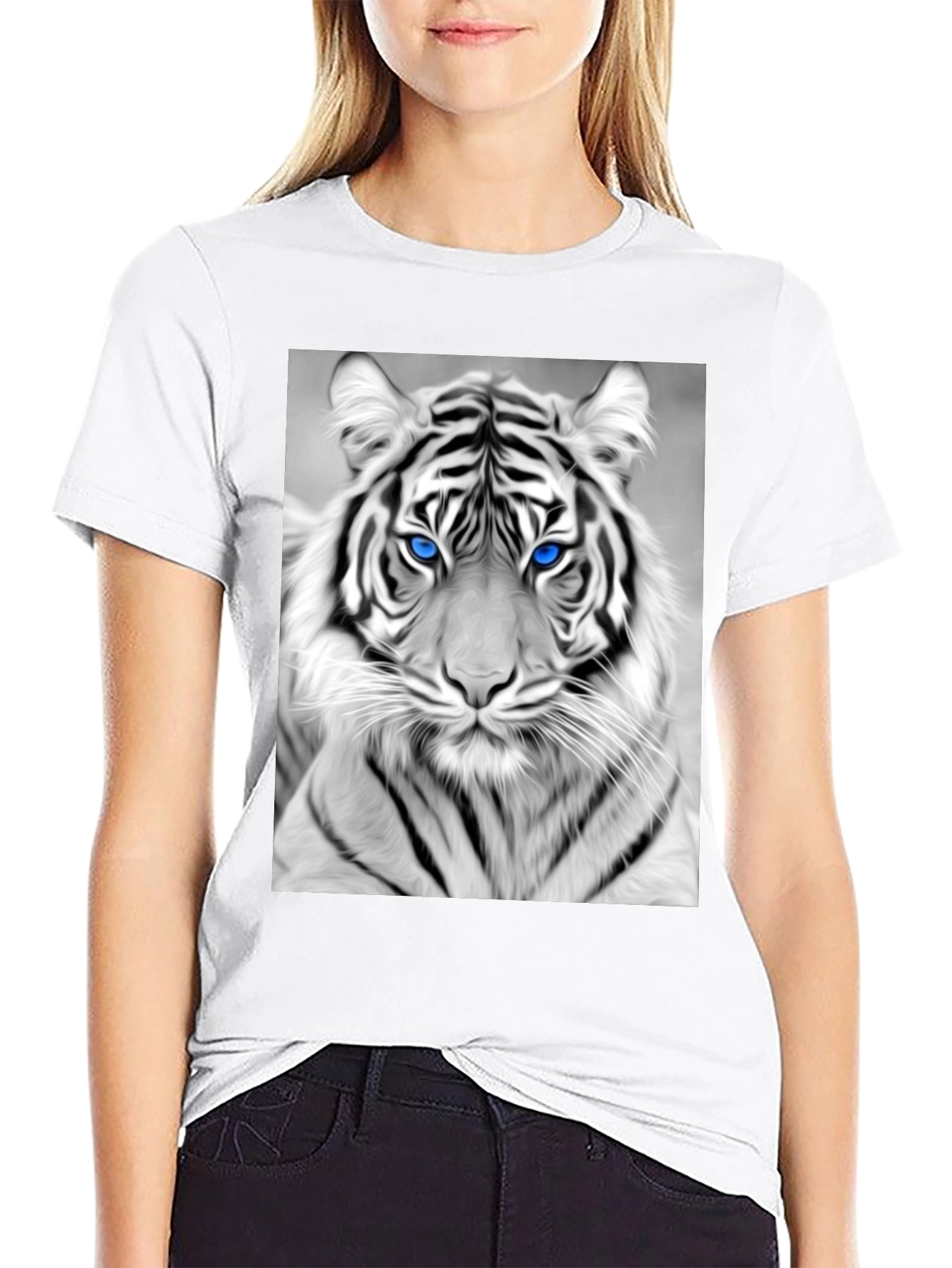 Tiger Graphic Tee - Black Cotton