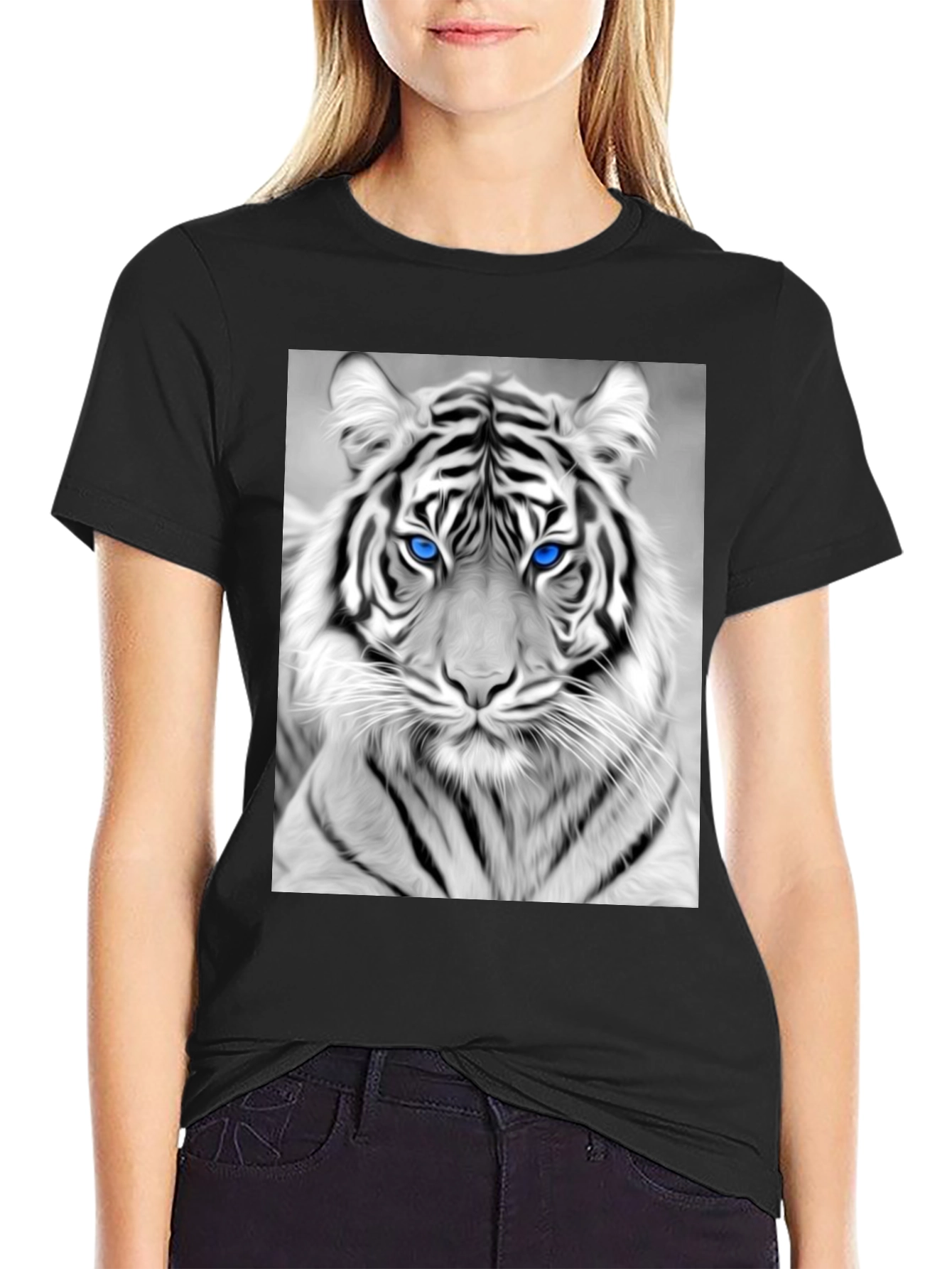 Tiger Graphic Tee - Black Cotton