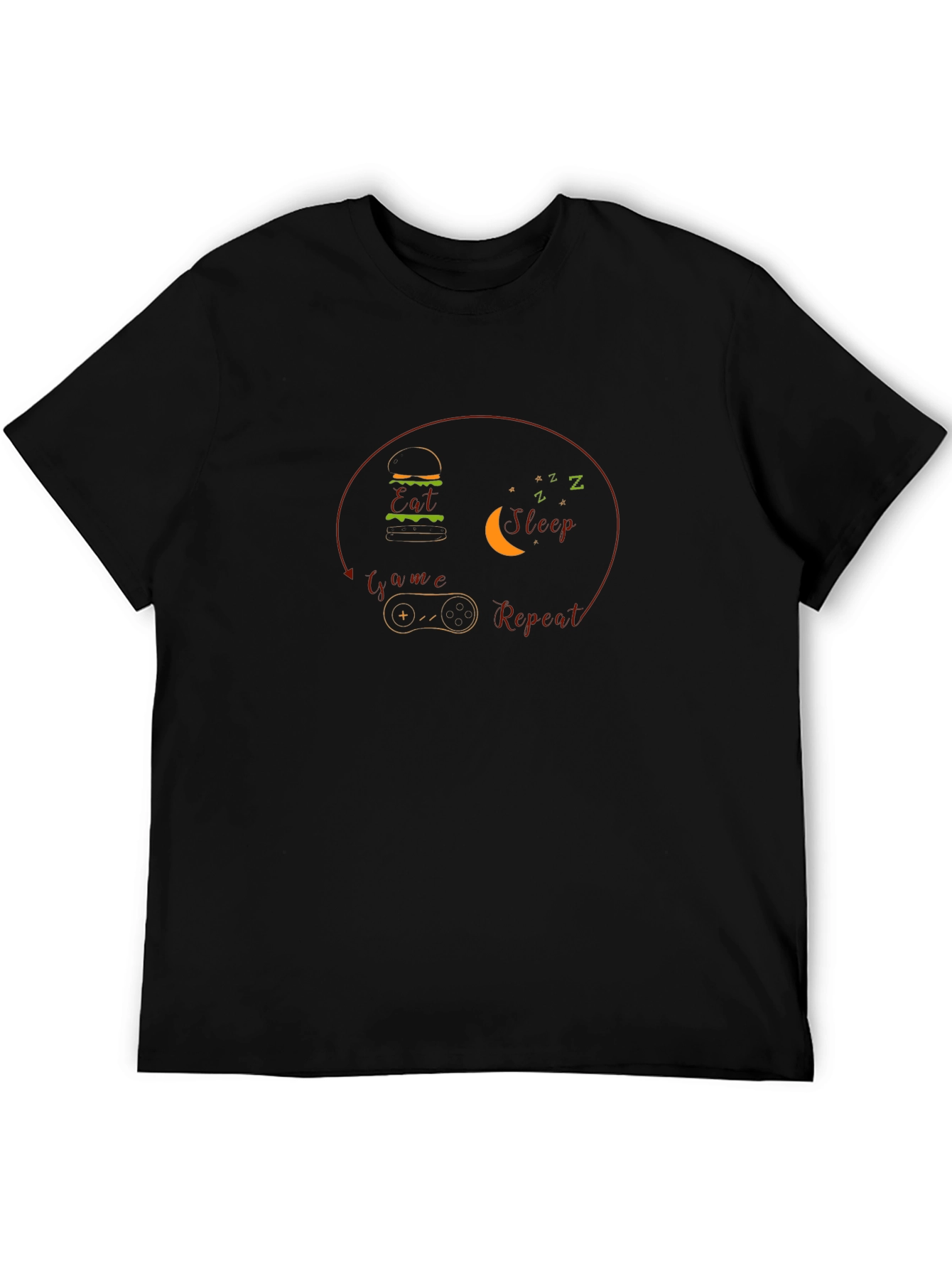 Eat Sleep Game Repeat Graphic Tee