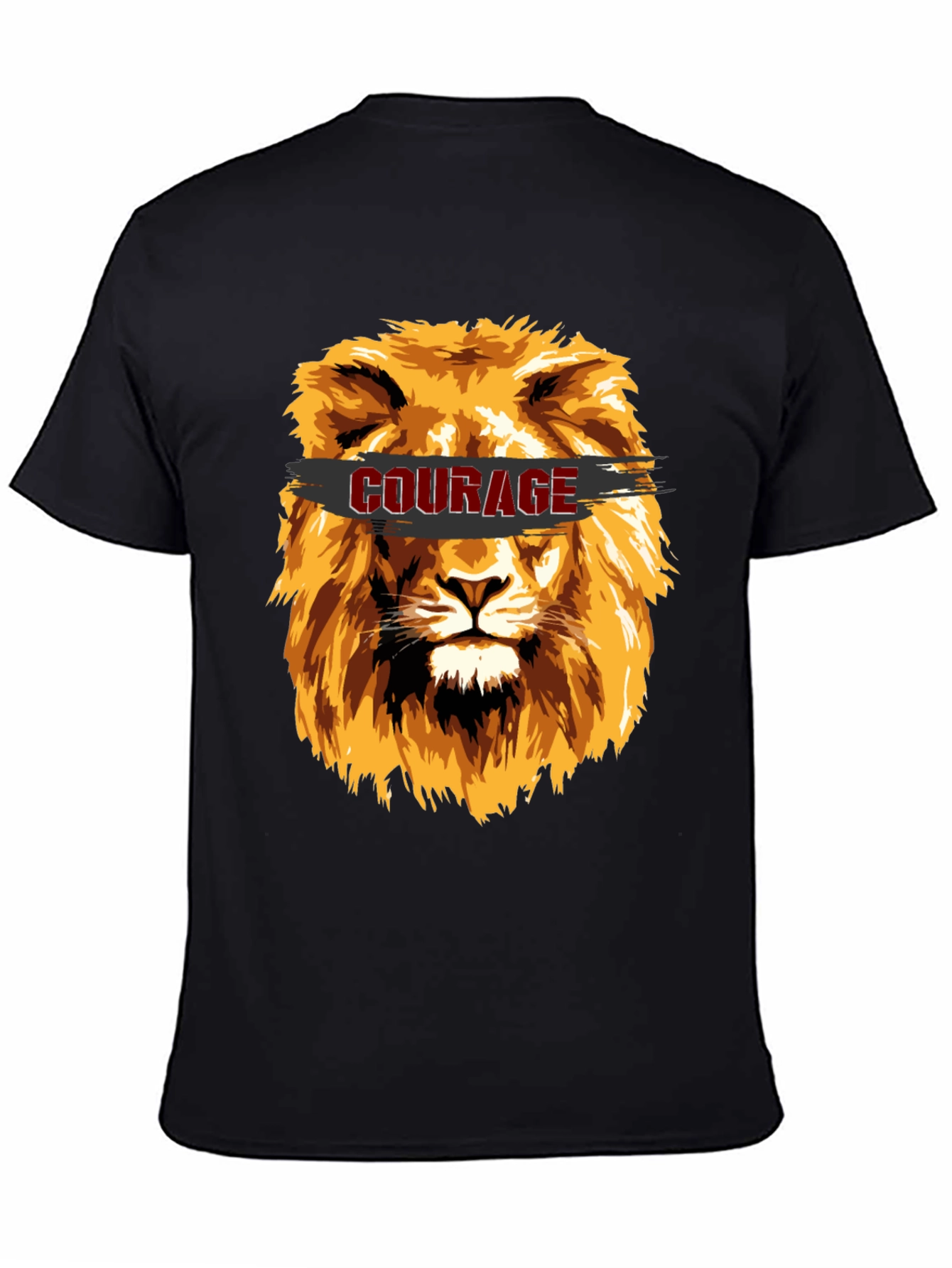 Courage Lion Graphic T-Shirt - Stylish Mens Tee