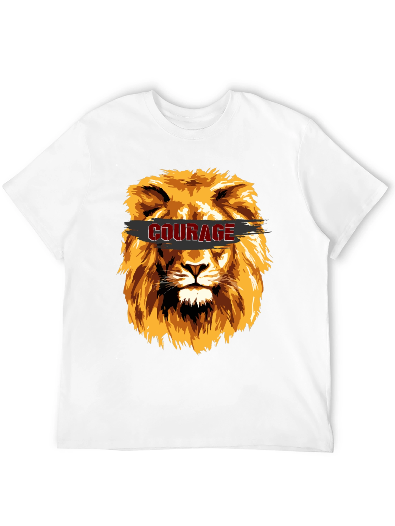 Courage Lion Graphic T-Shirt - Stylish Mens Tee