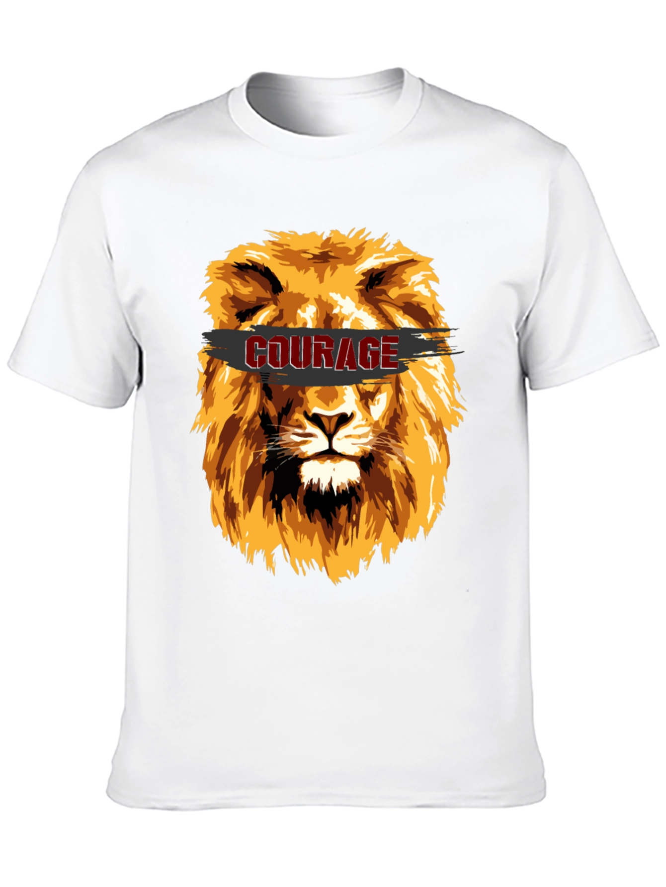 Courage Lion Graphic T-Shirt - Stylish Mens Tee