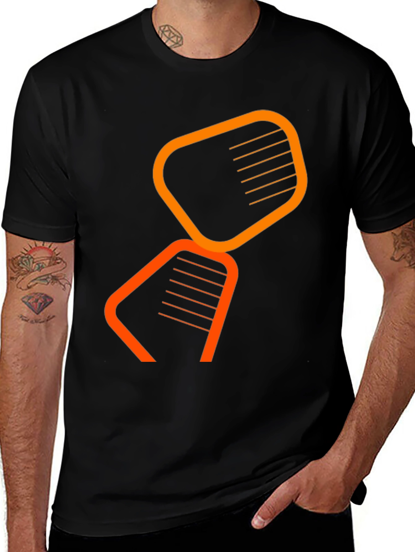 Abstract Graphic Black T-Shirt - Modern Design