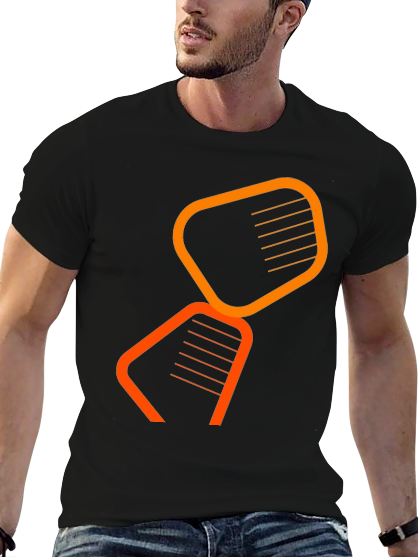 Abstract Graphic Black T-Shirt - Modern Design