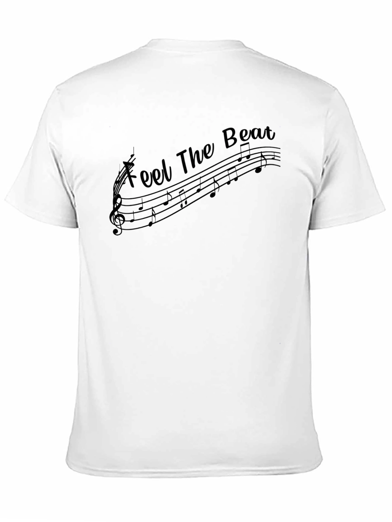 Feel The Beat Music Notes Black T-Shirt