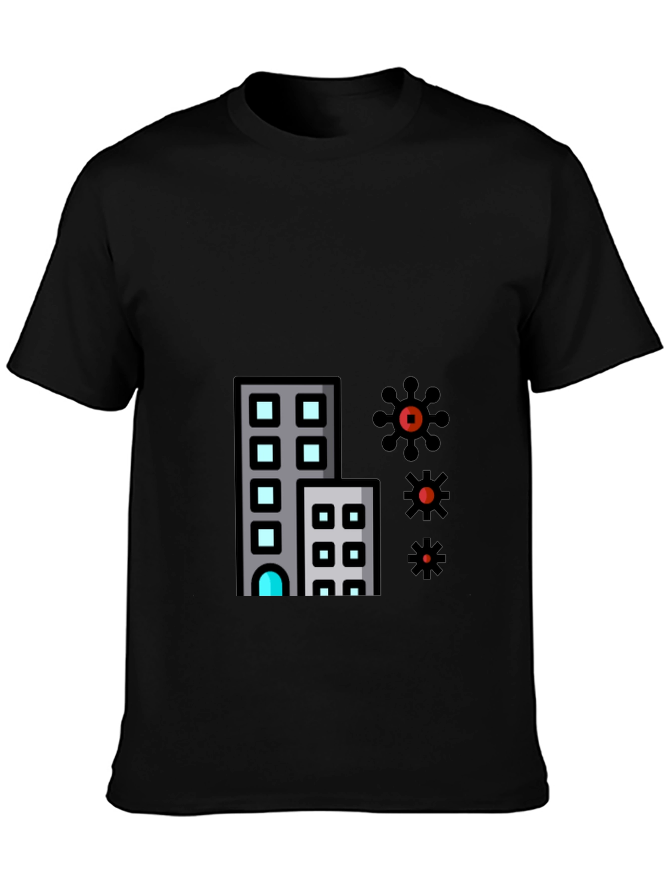 Urban Pandemic T-Shirt: Cityscape Virus Design