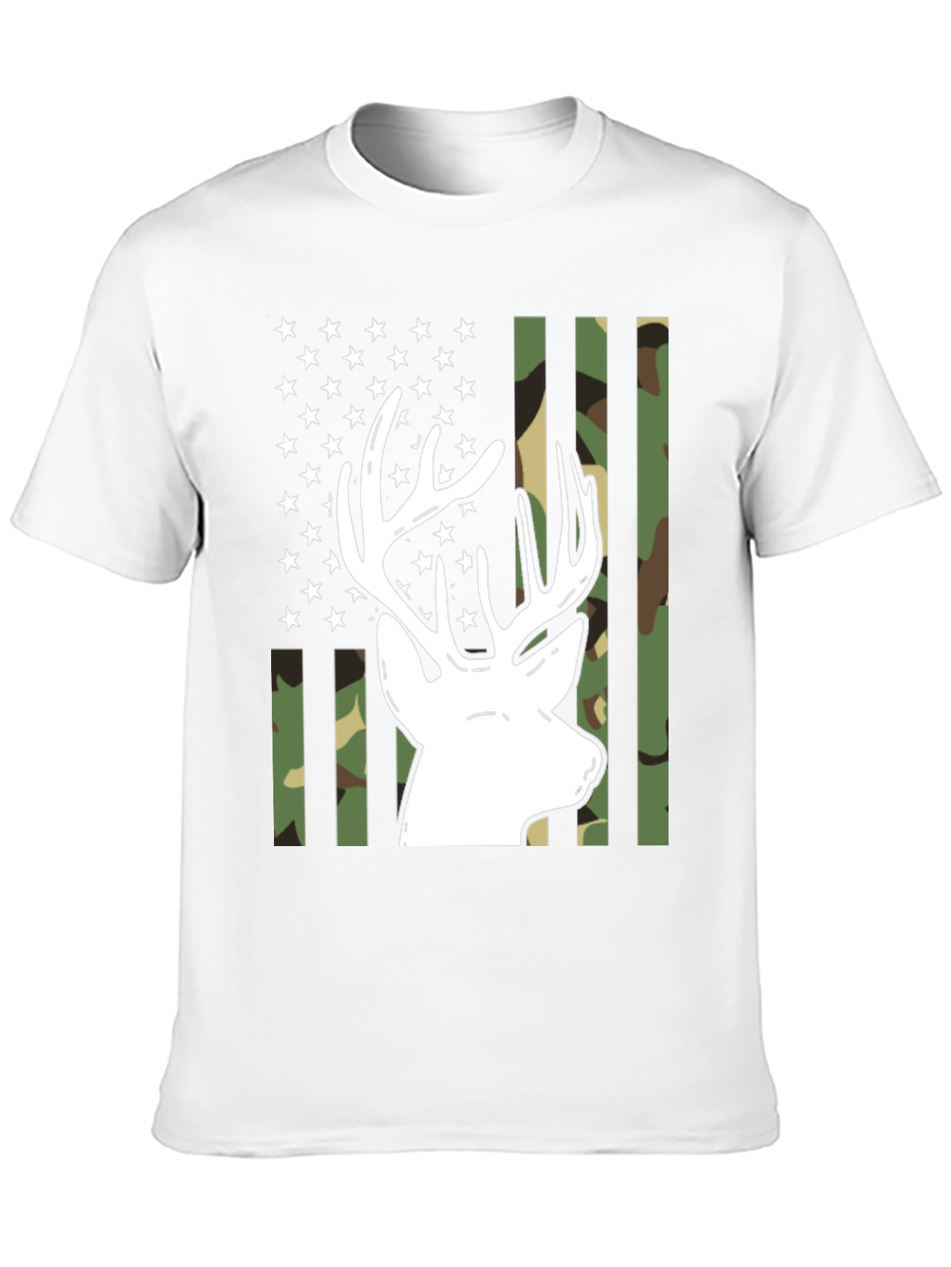 Deer Hunter Camo Flag Graphic Tee