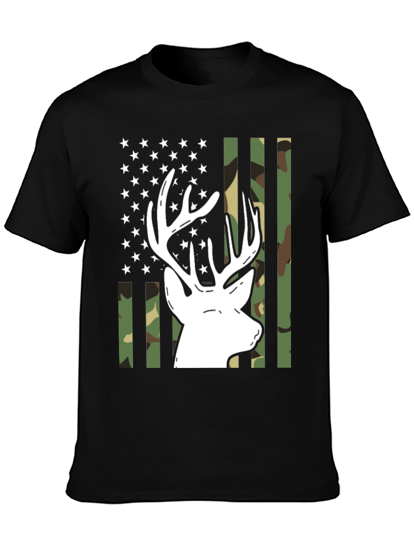 Deer Hunter Camo Flag Graphic Tee