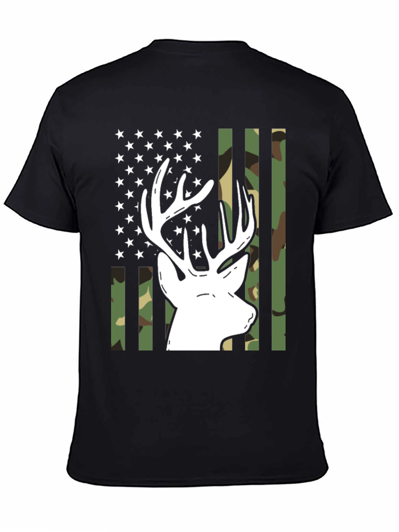 Deer Hunter Camo Flag Graphic Tee
