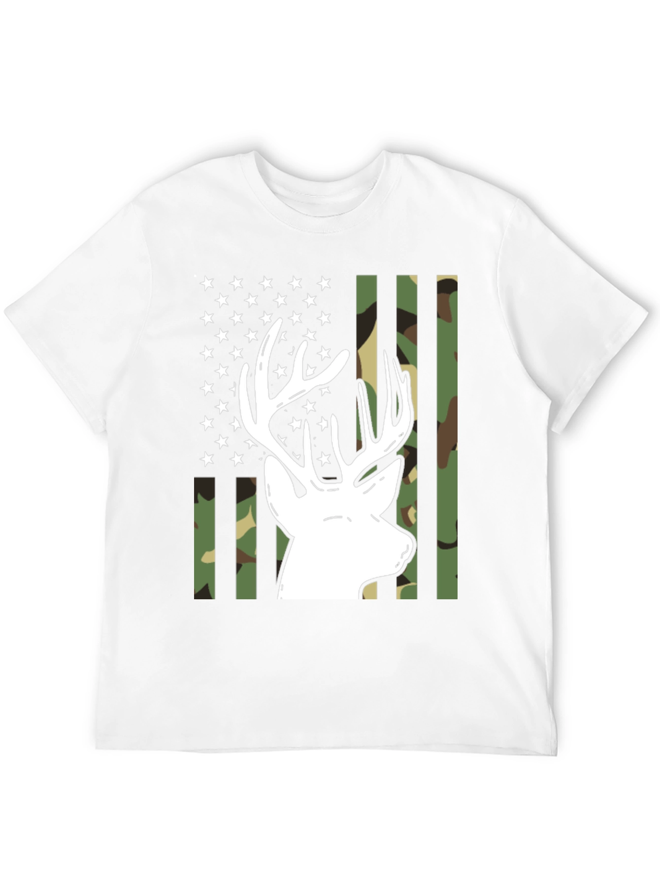 Deer Hunter Camo Flag Graphic Tee