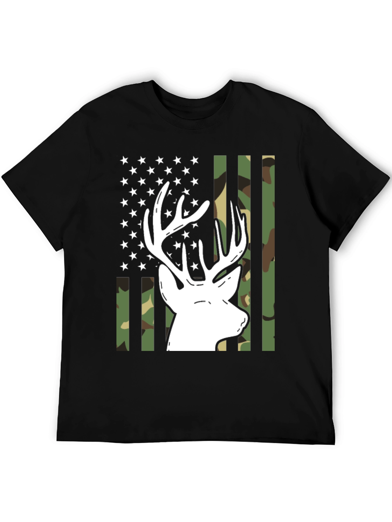 Deer Hunter Camo Flag Graphic Tee