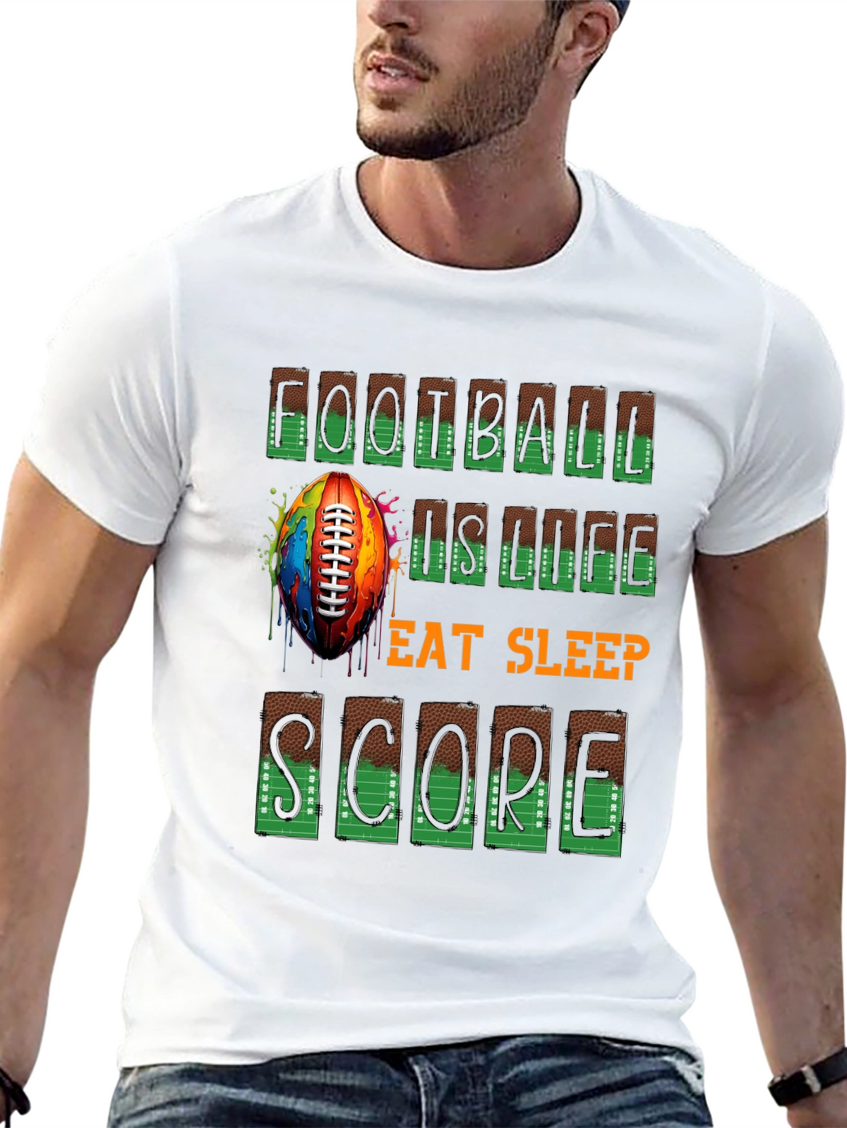 Football is Life Graphic Tee