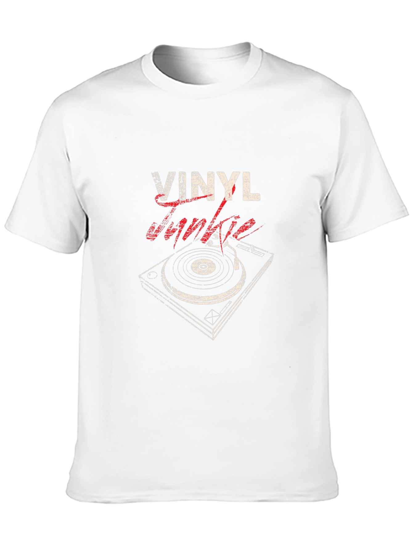 Vinyl Junkie Graphic Tee - Black Cotton T-Shirt