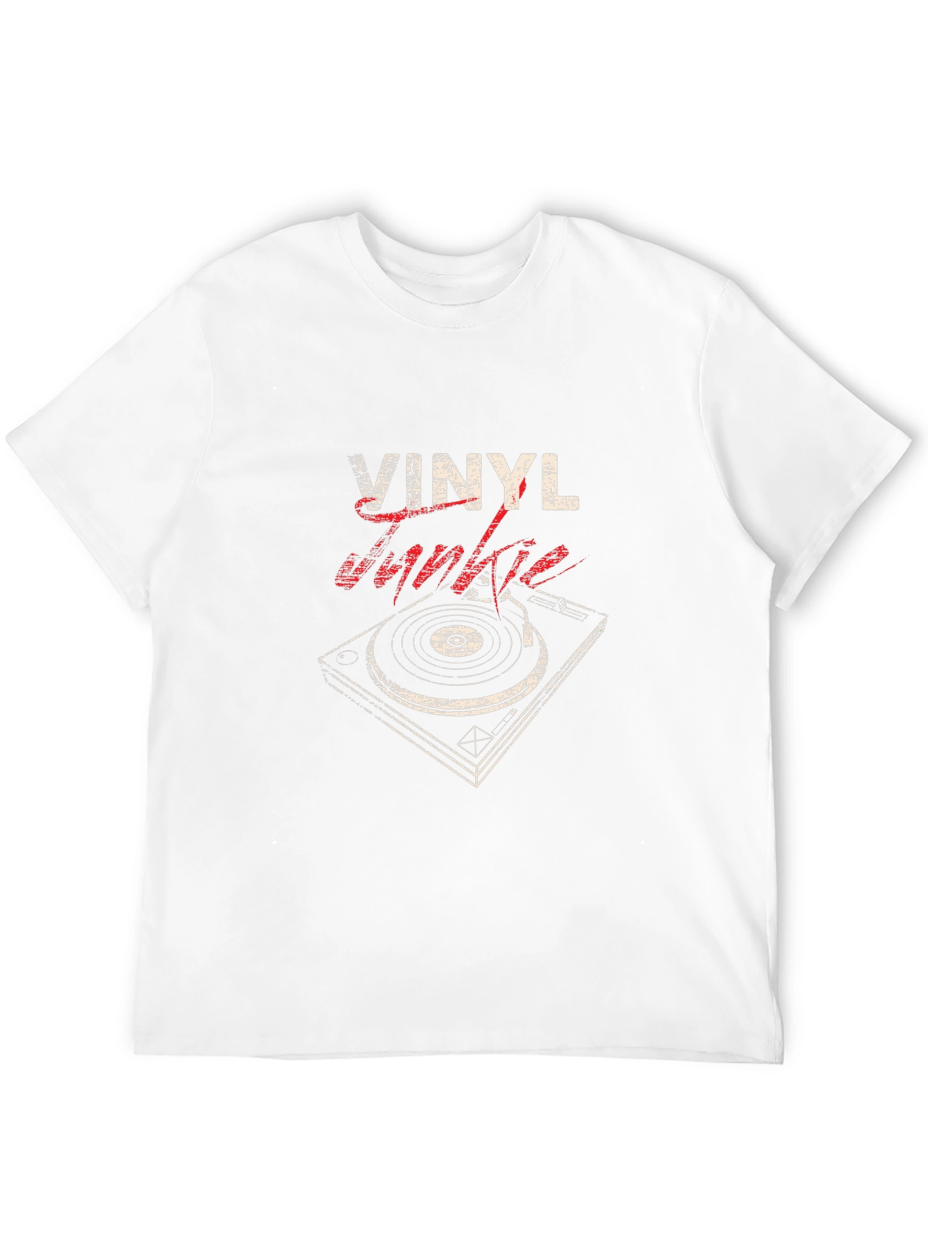 Vinyl Junkie Graphic Tee - Black Cotton T-Shirt