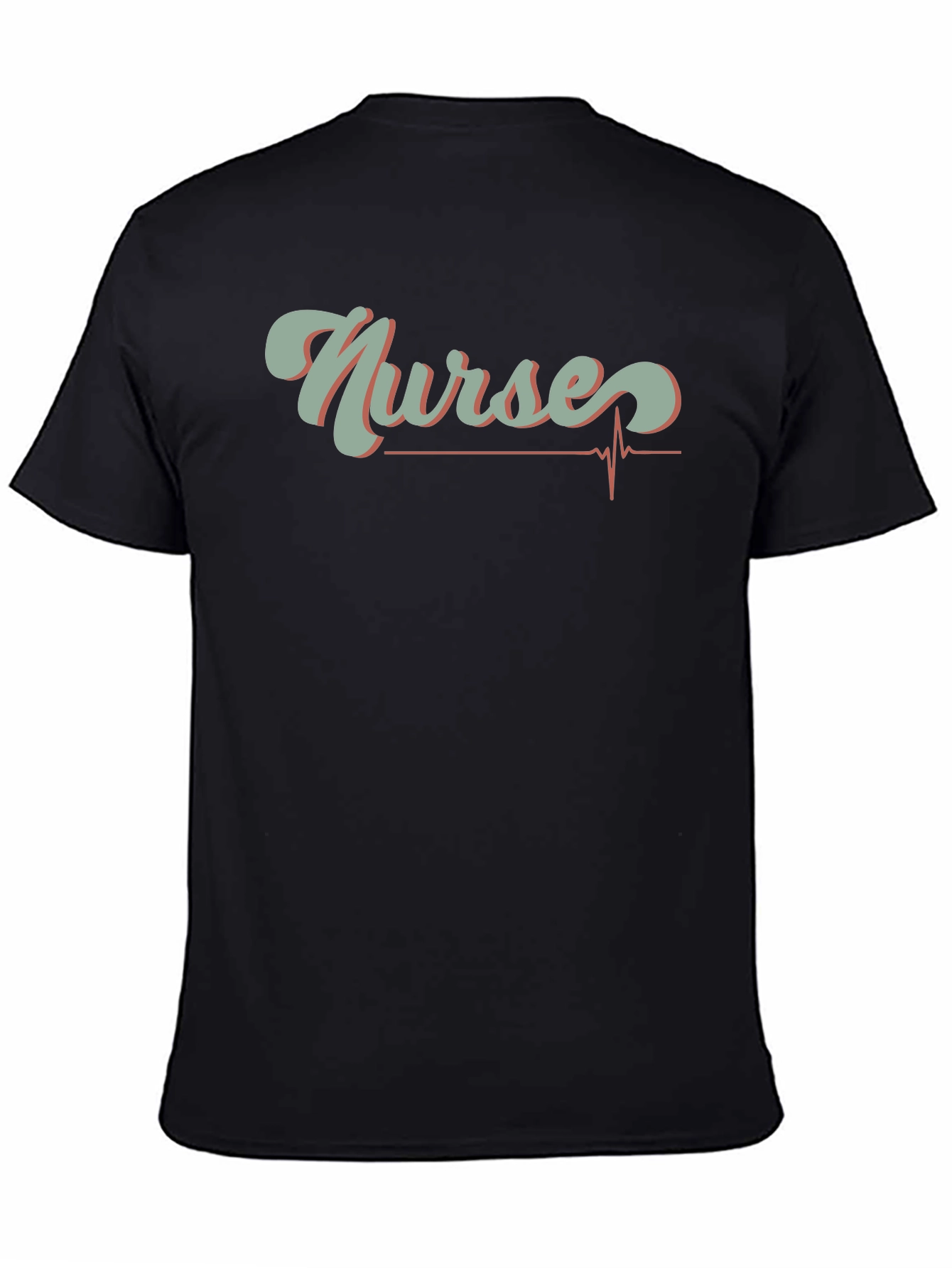 Nurses Heartbeat Graphic T-Shirt - Black