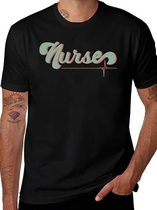 Nurses Heartbeat Graphic T-Shirt - Black