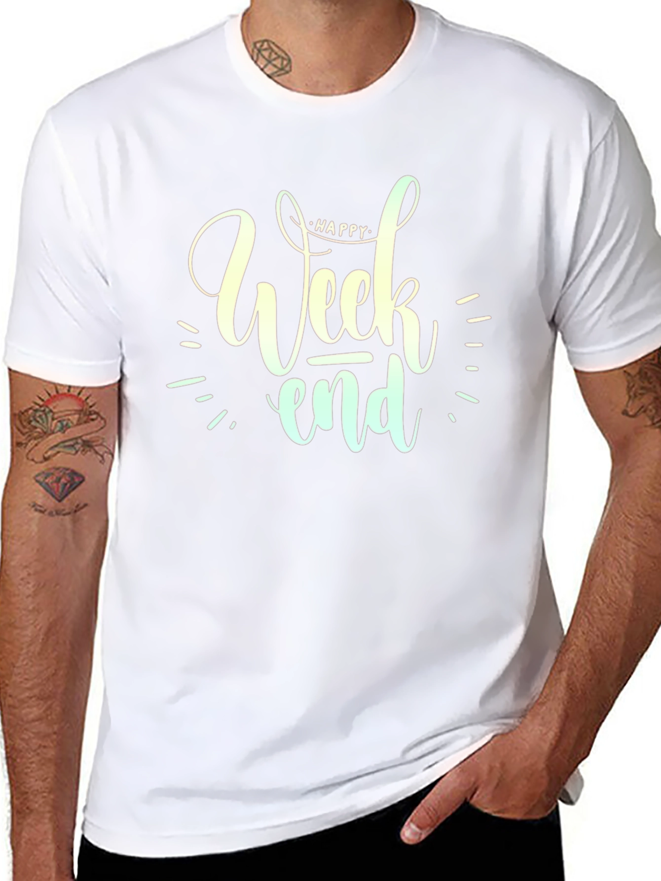 Happy Weekend Graphic Tee - Black