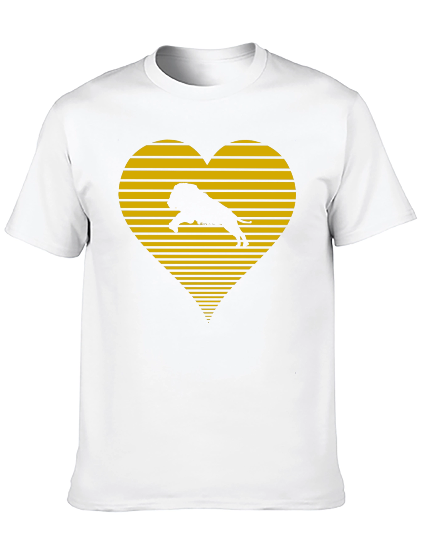 Lion Heart Striped Graphic Tee - Black