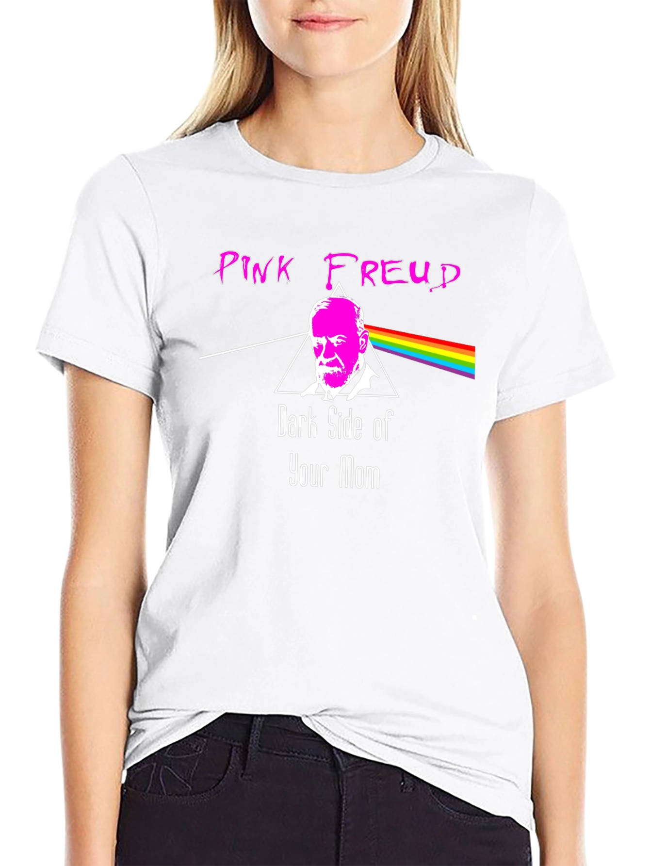 Pink Freud Dark Side Graphic T-Shirt