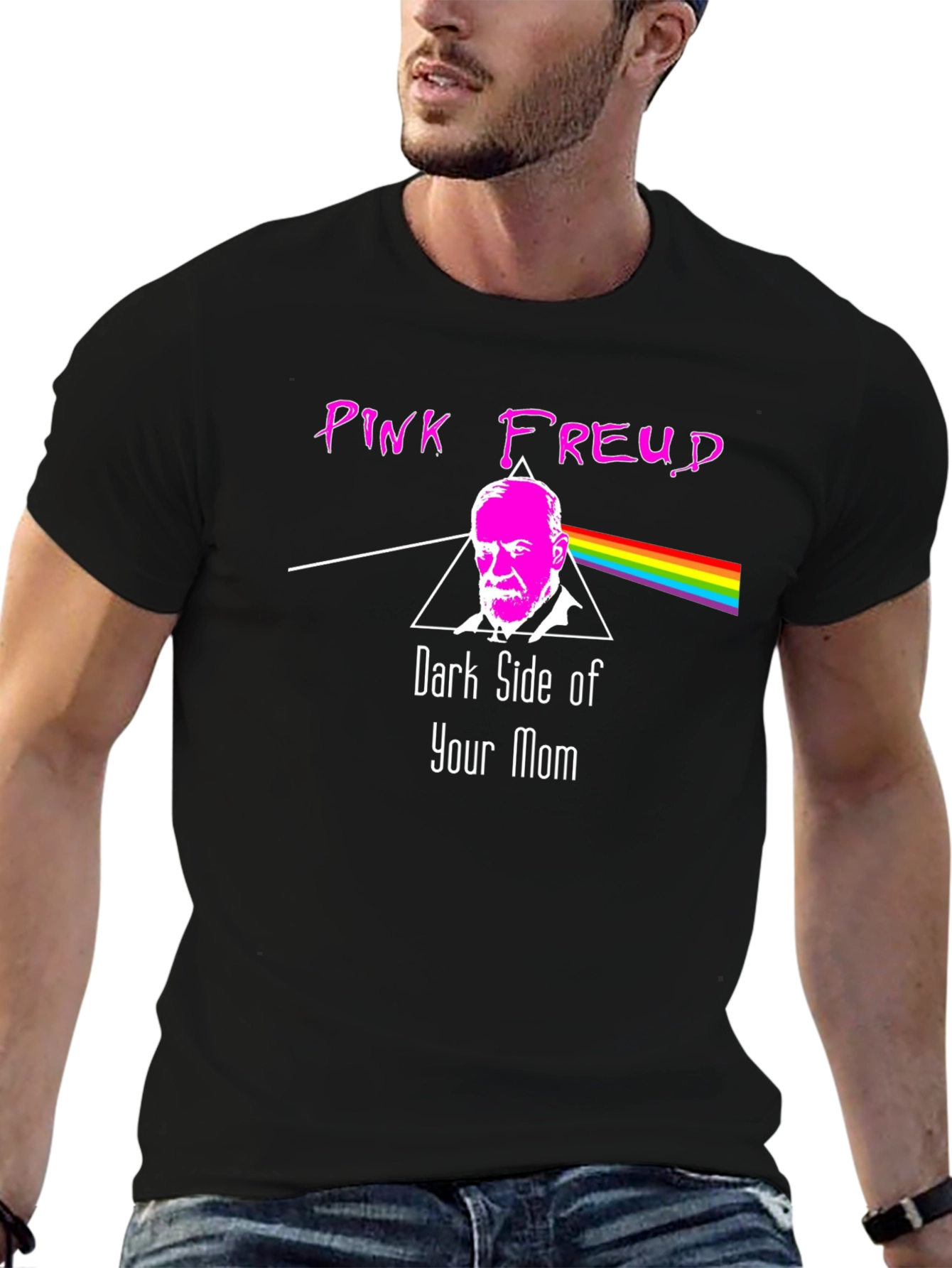 Pink Freud Dark Side Graphic T-Shirt