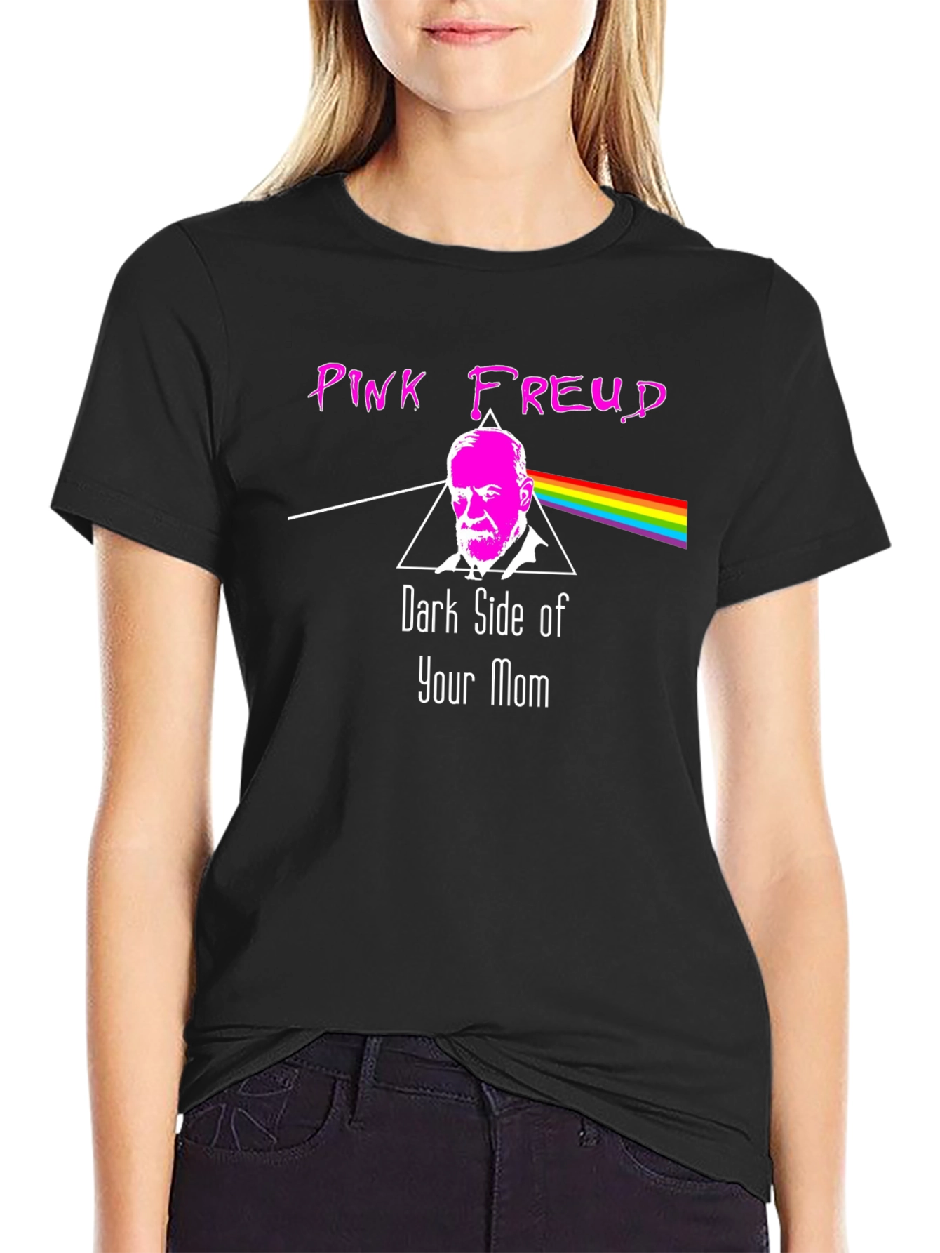 Pink Freud Dark Side Graphic T-Shirt