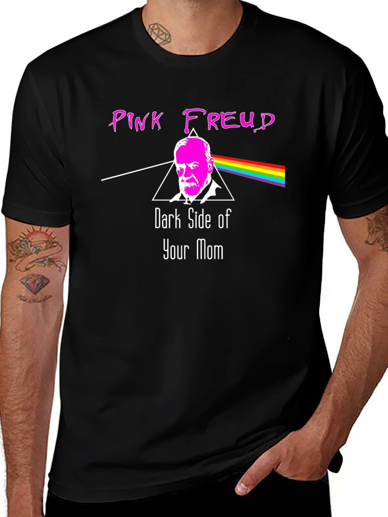 Pink Freud Dark Side Graphic T-Shirt