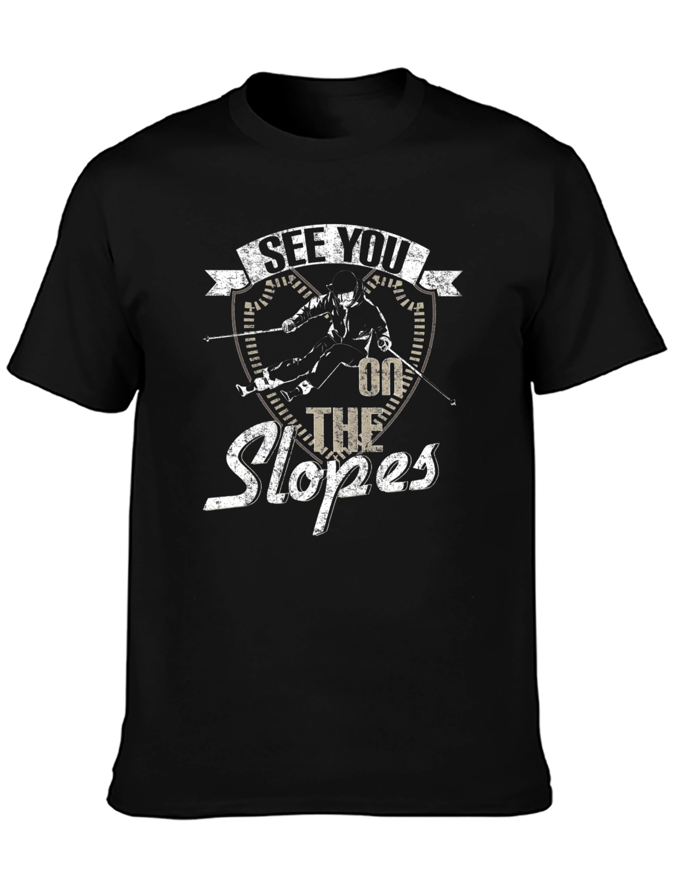 See You On The Slopes Black Graphic Tee