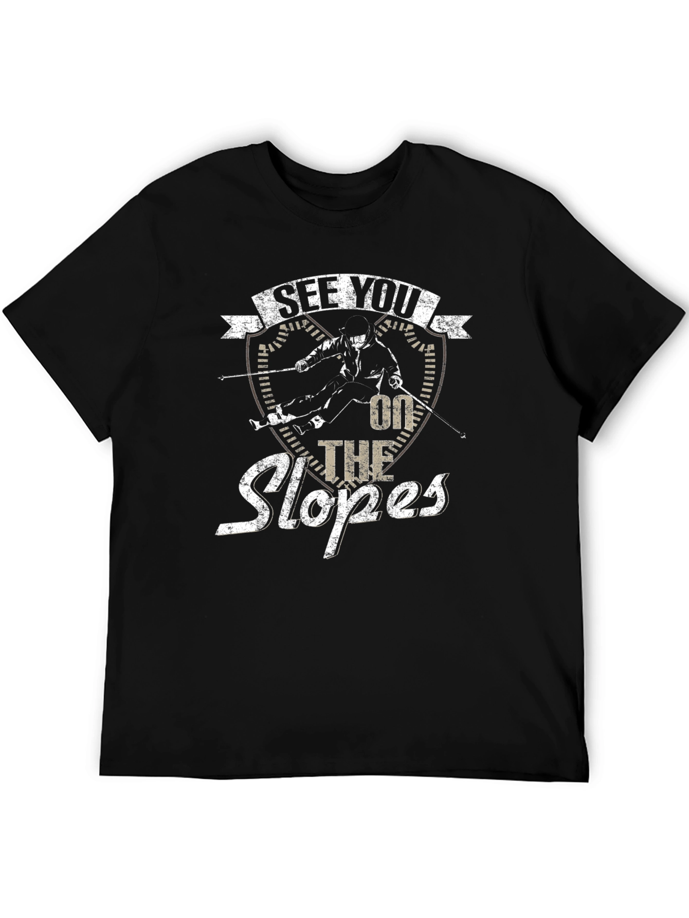 See You On The Slopes Black Graphic Tee