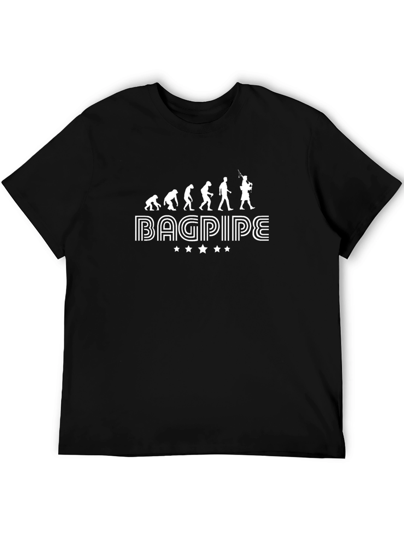 Bagpipe Evolution Graphic Tee - Black Cotton T-Shirt