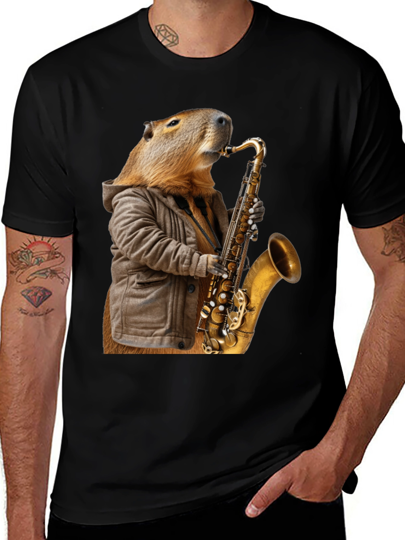 Capybara Saxophone T-Shirt