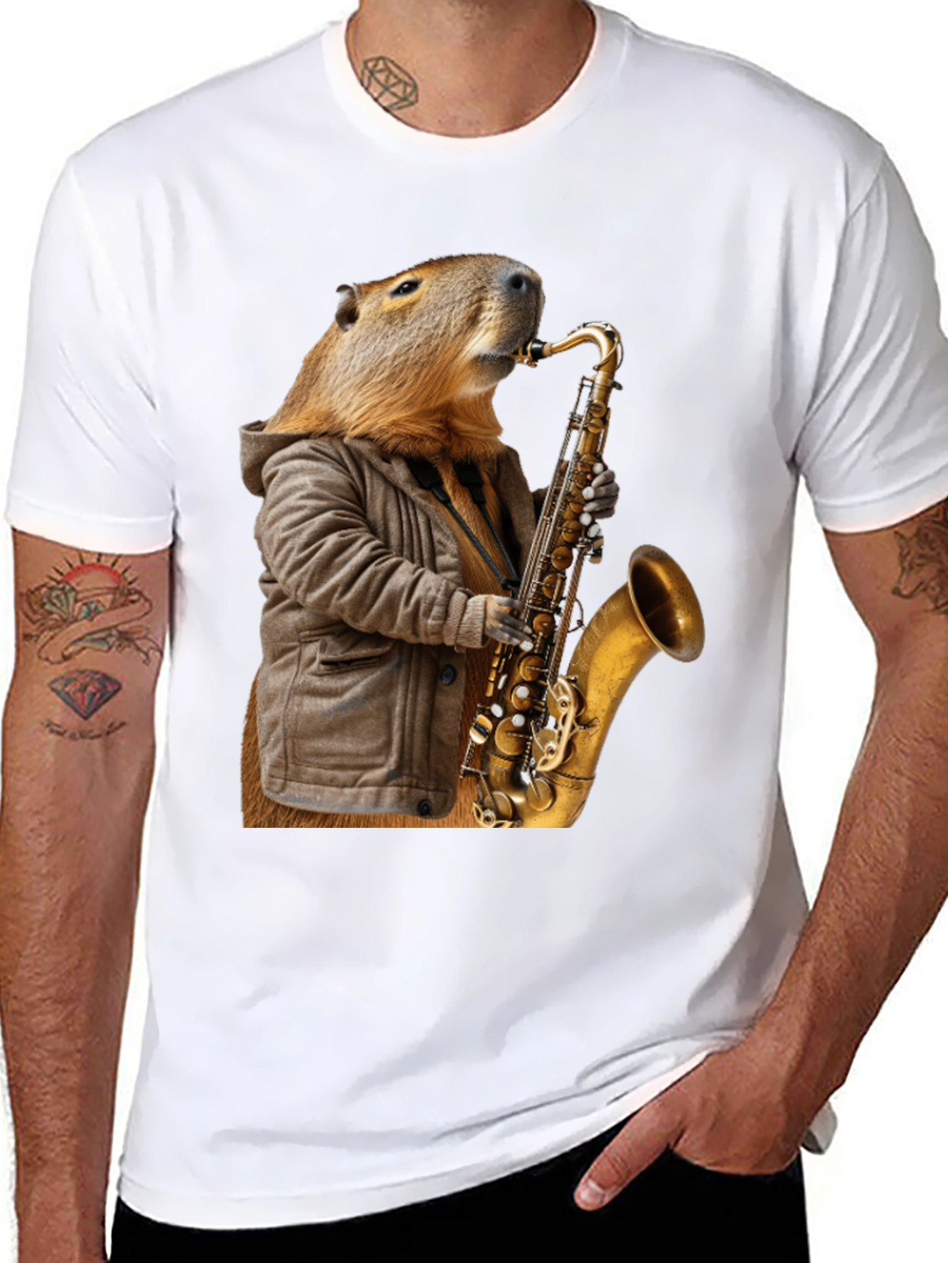 Capybara Saxophone T-Shirt